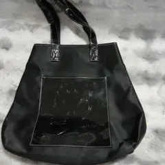 【美品】MOSCHINO ブラック ロゴトートバッグ