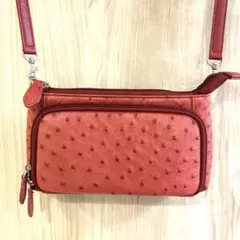 美品⭐︎オーストリッチ　お財布ポシェットショルダーバッグ