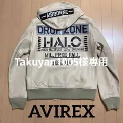 AVIREX レザー フーディー ハロ ミリタリージャケット 革ジャン