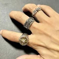 【再入荷3点セット！】ヴィンテージリング　メンズ　メキシカンジュエリー　古着