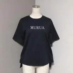 ムルーア ロゴ プリント Tシャツ ブラック