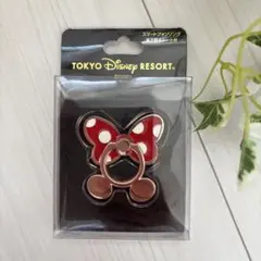ディズニーリゾート　スマートフォンリング　ミニー　リボン