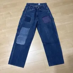 Dickies パッチワークデザイン ダークブルーデニムパンツ