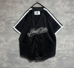 NERD UNIT ベースボールシャツ メッシュ みきおだ 黒