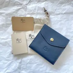 イルビゾンテ 財布 二つ折り財布 IL BISONTE Wホック財布 ブルー