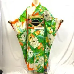 【振袖46】着物 振袖 正絹 袷 着物 金駒刺繡 ぼたん 単品販売