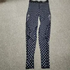 美品 C3fit 水玉模様 ドット スパッツ レギンスパンツ Lサイズ ネイビー