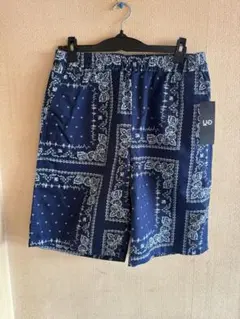 GU×アンダーカバー　バンダナ柄 ネイビー ハーフパンツ Mサイズ