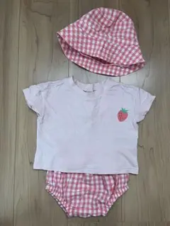 baby GAP いちご　Tシャツ　パンツ　帽子　チェック