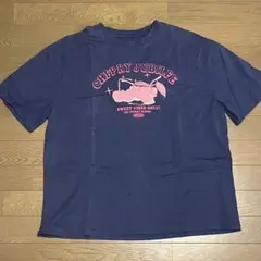 チェリー刺繍 半袖Tシャツ ネイビー