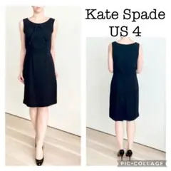 ケイトスペードのブラックシルクドレス、US 4