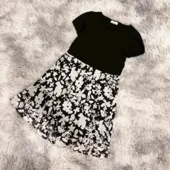 未使用級『Amical』アミカル　ワンピース　フレアスカート　半袖　膝丈(L)