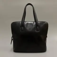 極 美品 ロエベ アナグラム カーフレザー ミニ トート ハンドバッグ 黒