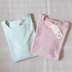 UNIQLO ミニTシャツ 半袖 Ｌサイズ 2枚セット ライトブルー ピンク