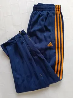 adidas ジャージパンツ ネイビー/オレンジ 160cm