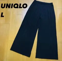 UNIQLO ユニクロ ブラック ワイドパンツ プリーツ L