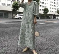 Ameri VINTAG ジャガードワンピース