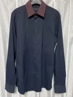 美品⭐️PRADA ポロシャツ　バイカラー　XL PRADA バイカラーポロシャツ 半袖 バーガンディ トップス