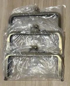 がま口フレーム 3個セット(アンティーク金古美)約11㎝