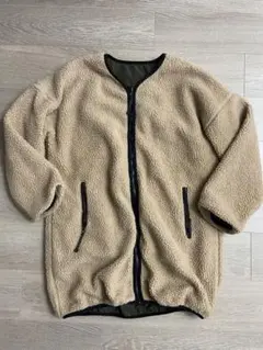 ローカルモーション　リバーシブル　フリースジャケット ベージュ　カーキ