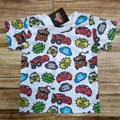 新品 未使用 カーズ マックィーン 夏 半袖 Tシャツ 総柄 95
