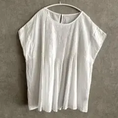 Noia ホワイト フレアシルエット 半袖シャツ