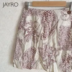 JAYRO ジャイロ ラップスカート 巻きスカート リネン混 幾何学模様 きなり
