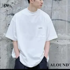 L size ALOUND OVERSIZED POCKET TEE WHITE