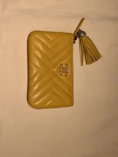 シャネル CHANEL コインケース ラウンドジップ タッセル ステッチ