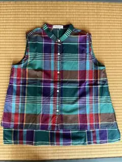 トゥモローランド MACPHEE ノースリーブチェックシャツ サイズ38