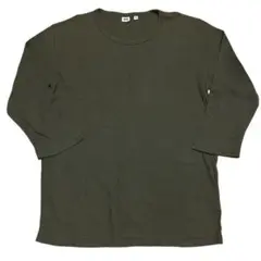 UNIQLO ユニクロ 七分袖 Tシャツ ダークグリーン XL