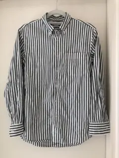 ユニクロ　UNIQLO ストライプシャツ　Green Sサイズ　メンズ