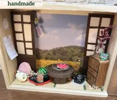 ミニチュア　ハンドメイド　夏-ノスタルジックな居間-
