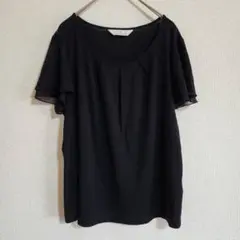 【COTTON FACTORY】（L）シフォンブラウス/半袖/エレガントオフィス