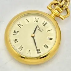 【美品/新品電池】 SEIKO セイコー 懐中時計 花柄 ゴールド ヴィンテージ