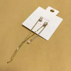 SENSE OF PLACE パールビジューチェーンピアス