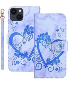 ⭐️匿名配送❣️iPhone 13 Proケース 手帳型 大理石 花柄