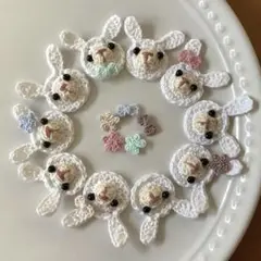 レース編みモチーフ　白うさぎさん♪