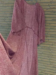 ロングカーディガン⭐ボルドーに近い⭐深い落ち着いた赤⭐ロングワンピ⭐着画有り⭐F