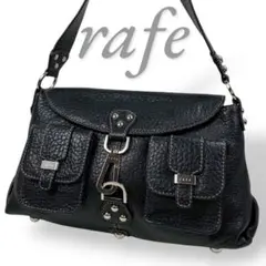 rafe NEW YORK ラフェ ショルダーバッグ オールレザー ブラック