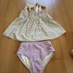 お値下げ中！プティマイン　花シャーリングタンキニ水着 130サイズ