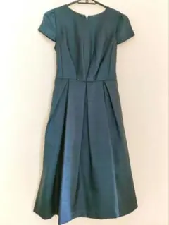 レッセパッセ★パーティドレス38、S~M濃紺半袖ワンピース、結婚式、およばれ