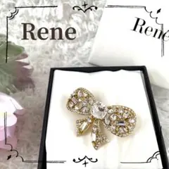 ✨極美品✨【Rene】リボンブローチ ゴールド 可愛い