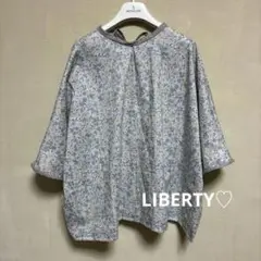 ハンドメイド♡ LIBERTY後ろリボンドルマンブラウス
