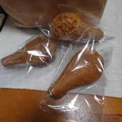 フライドチキンの食品サンプル 3個セット　スクイーズ