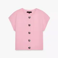 ZARA ハートボタン付きニットトップス