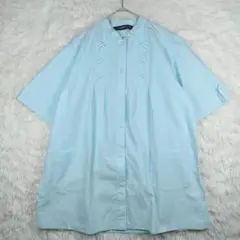 perroquet 　水色 　半袖シャツ Fサイズ