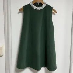 Martha パール付きノースリーブワンピース
