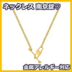 【売り尽くしセール】ネックレス 鍵 南京錠 ステンレス 金 金属アレルギー