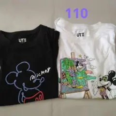 中古　UNIQLO ミッキーマウス Tシャツ 110サイズ 2枚セット